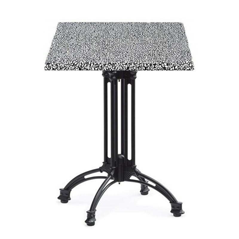 Mesa EIFFEL NEW, alumínio, 4 pés, preta, base de 60 cms e tampo de mesa de 60x60 cms. Cores à escolha, Tableros de 60x60 cms: WERZALIT ALEMANIA - PIAZZA 102