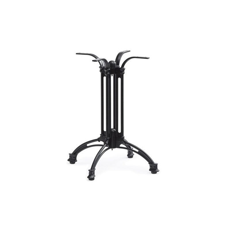 Mesa EIFFEL NEW, alumínio, 4 pés, preta, base de 60 cms e tampo de mesa de 70x70 cms. Cores à escolha, Tableros de 70x70 cms: WERZALIT SM - TRAVERTINO 034