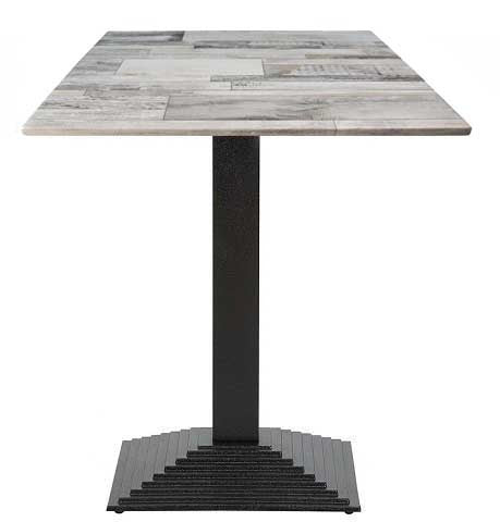 Mesa ELBA, preta, base de 72 cms e tampo de 70x70 cms. Cores à escolha, Tableros de 70x70 cms: WER-FANTASY, WHITE BLOCK 7537