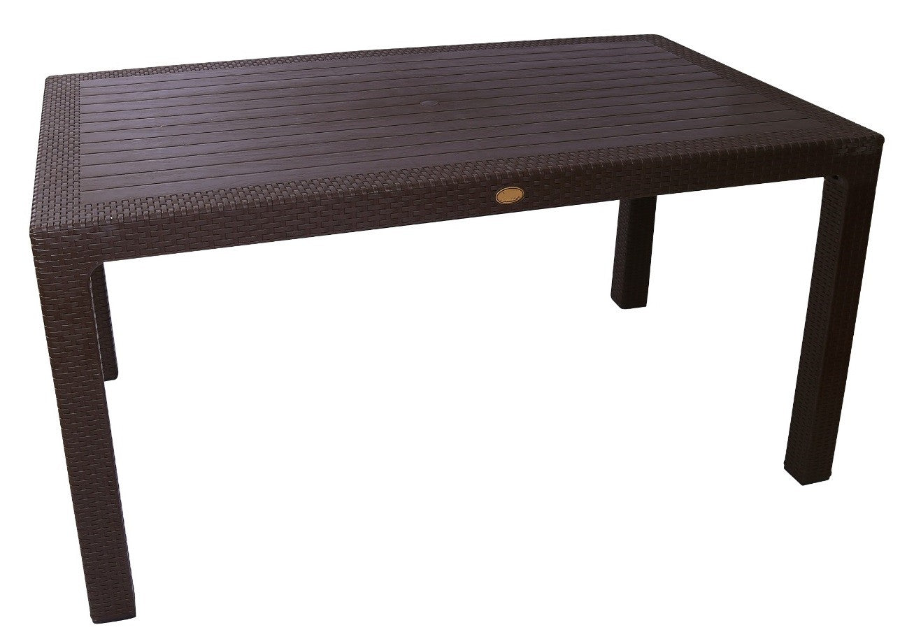 Mesa FARO, polipropileno marrom chocolate, 150 x 90 cms