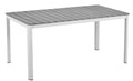 Mesa GARIBALDI, metal branco, tampo de polywood cinza, 160 x 90 cms.