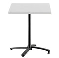 Mesa GUADIARO, alumínio, 4 braços, base de 72 cms e tampo de 60x60 cms. Cores à escolha, Tableros de 60x60 cms: WERZALIT SM - BLANCO 01, Base Guadiaro: Aluminio Negro