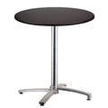 Mesa GUADIARO, alumínio, 4 braços, base de 72 cms e tampo de 70 cms de diâmetro. Cores à escolha, Tableros de 70 cms: WERZALIT SM - NEGRO 55, Base Guadiaro: Aluminio Pulido