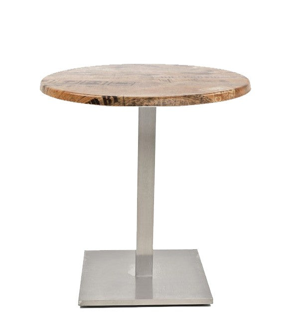 Mesa IPANEMA, aço inoxidável, base de 72 cms e tampo de 70 cms de diâmetro. Cores à escolha, Tableros de 70 cms: WERZALIT SM - EX WORKS 122