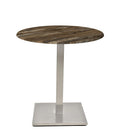 Mesa IPANEMA, aço inoxidável, base de 72 cms e tampo de 70 cms de diâmetro. Cores à escolha, Tableros de 70 cms: WER-WOODART, MARCAIBO 4614