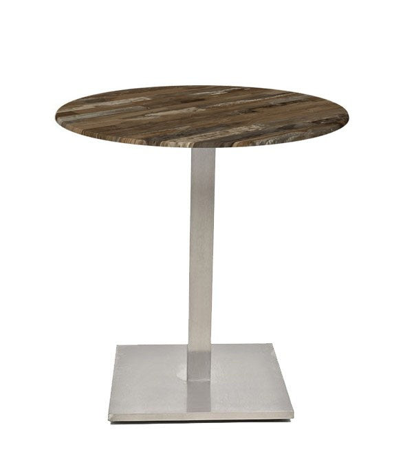 Mesa IPANEMA, aço inoxidável, base de 72 cms e tampo de 70 cms de diâmetro. Cores à escolha, Tableros de 70 cms: WER-WOODART, MARCAIBO 4614