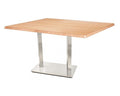 Mesa IPANEMA, aço inoxidável, base retangular e tampo de 110x70 cms. Cores à escolha, Tableros 110x70 cms: WERZALIT SM - FAIA 19