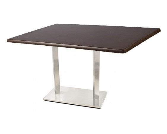 Mesa IPANEMA, aço inoxidável, base retangular e tampo de 120x80 cms. Cores à escolha, Tableros 120x80 cms: WERZALIT SM - WENGUÉ 103