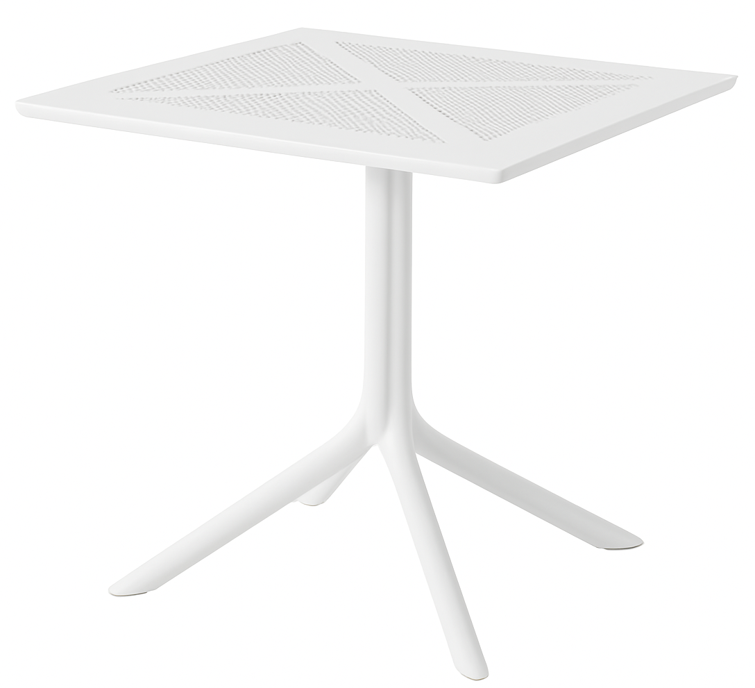 Mesa JÁVEA 97, polipropileno branco, 80 x 80 cms