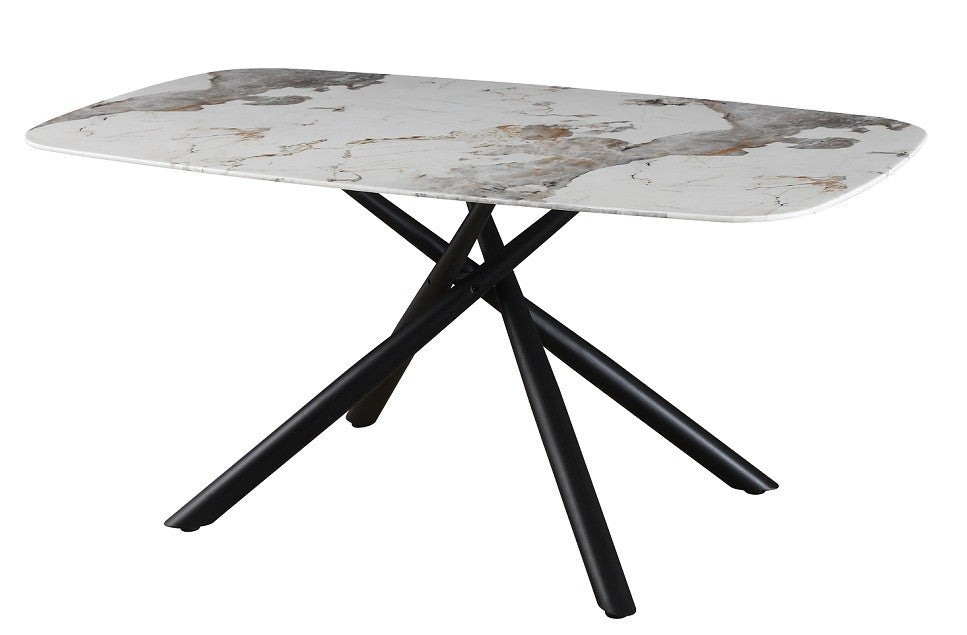 Mesa JAZZ, metal preto, tampo vidro temperado 160 x 90 cms