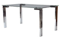 Mesa LAINEY 160 (M), cromada, vidro, 160 x 90 cms