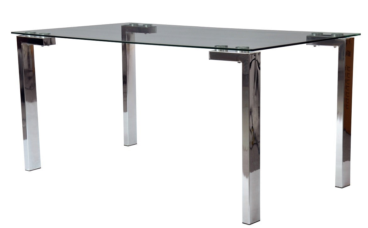 Mesa LAINEY 160 (M), cromada, vidro, 160 x 90 cms