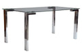 Mesa LAINEY, cromada, vidro, 140 x 80 cms