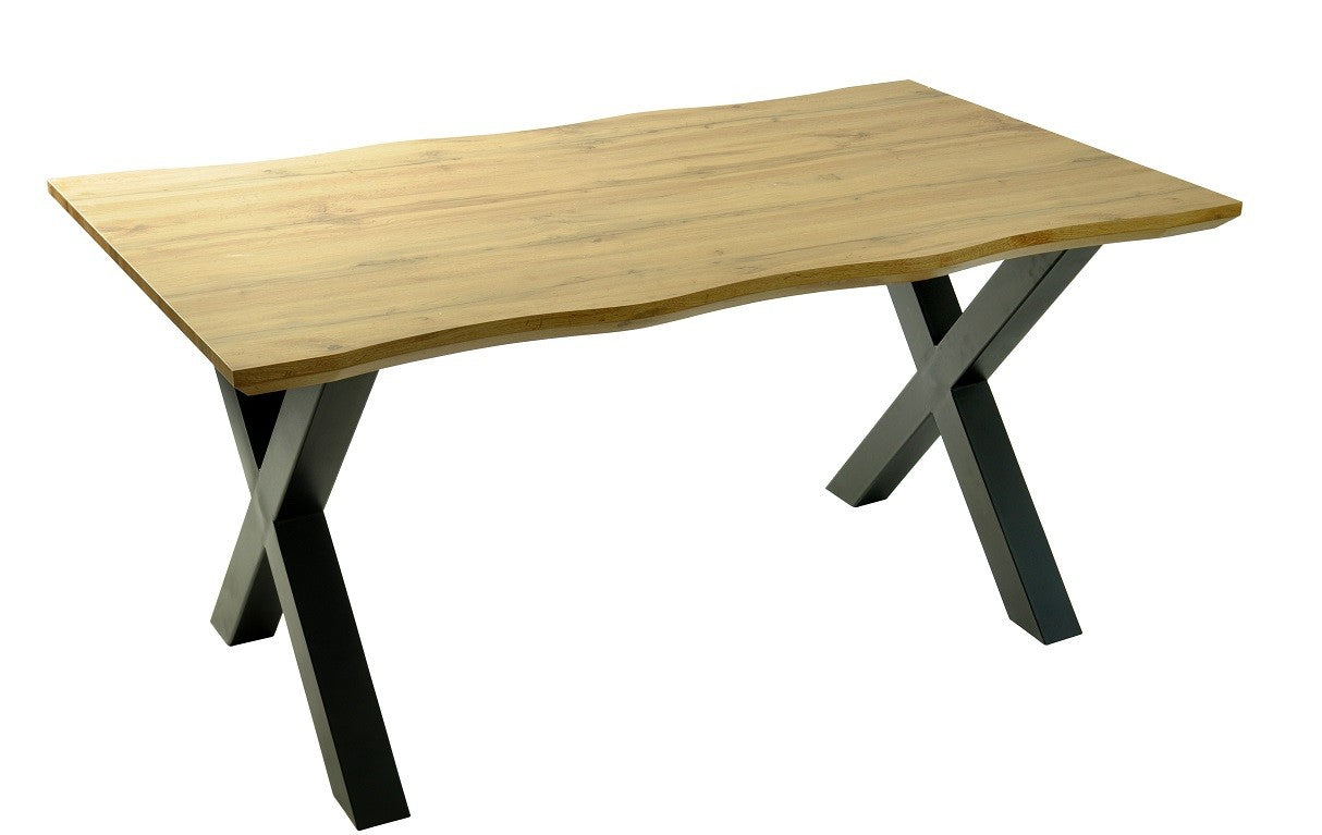 Mesa LERMA 160, metal preto, tampo DM bilaminado, 160 x 90 cms