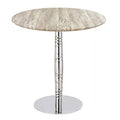 Mesa LUXOR, base de aço inoxidável e tampo de 60 cms de diâmetro. Cores à escolha, Tablero de 60 cms.: WERZALIT SM - MONTPELLIER 214