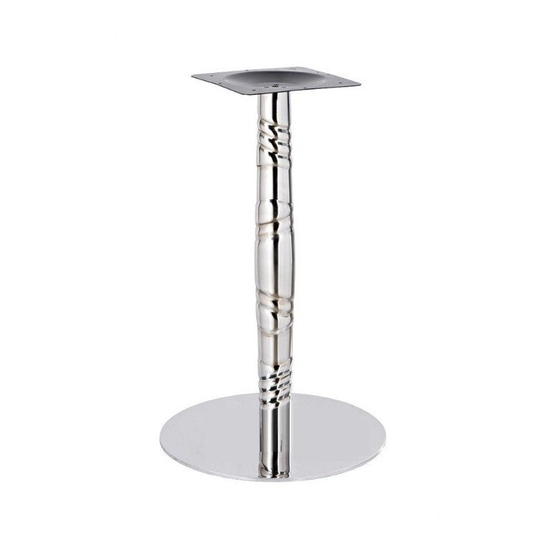 Mesa LUXOR, base de aço inoxidável e tampo de 70 cms de diâmetro. Cores à escolha, Tableros de 70 cms: WERZALIT SM - PONDEROSA BLANCO 178