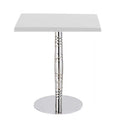 Mesa LUXOR, base de aço inoxidável e tampo de 70x70 cms. Cores à escolha, Tableros de 70x70 cms: WER-UNIART, BLANCO 3101