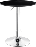 Mesa MABEL, regulável em altura, tampo preto, 70 cms de diâmetro