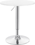 Mesa MABEL (TO), regulável em altura, tampo branco, 70 cms de diâmetro
