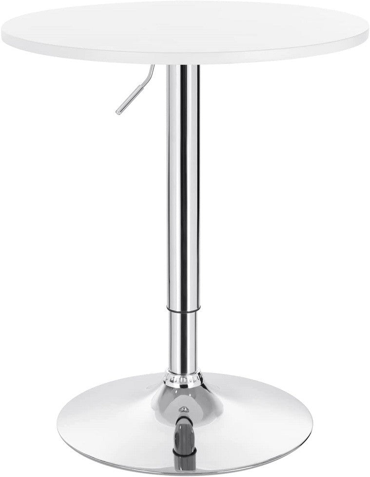 Mesa MABEL (TO), regulável em altura, tampo branco, 70 cms de diâmetro