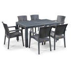 Mesa MIJAS, polipropileno marrom chocolate, 150 x 90 cms