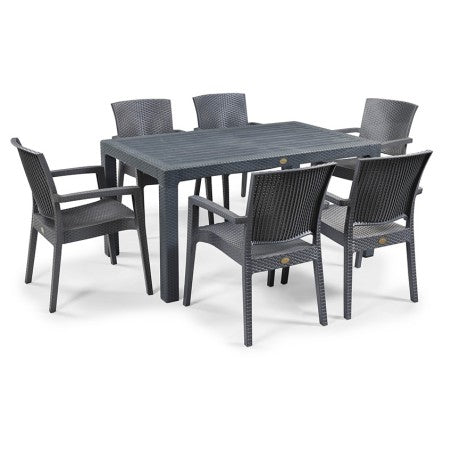 Mesa MIJAS, polipropileno marrom chocolate, 150 x 90 cms