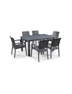 Mesa MIJAS, polipropileno antracite, 150 x 90 cms