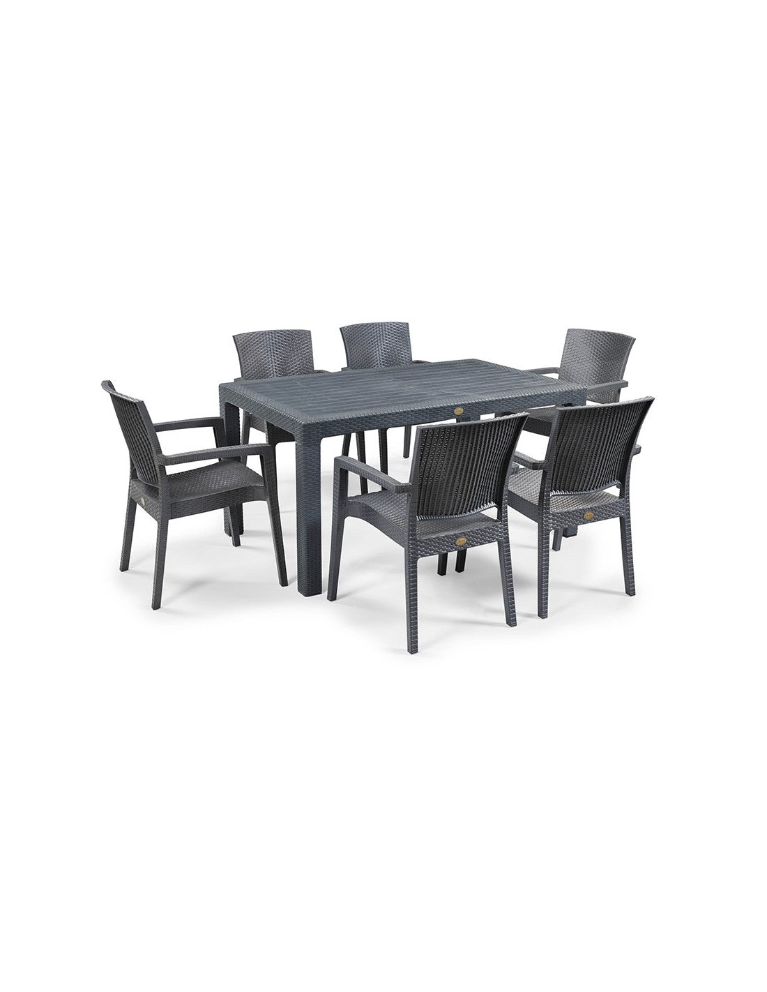 Mesa MIJAS, polipropileno antracite, 150 x 90 cms