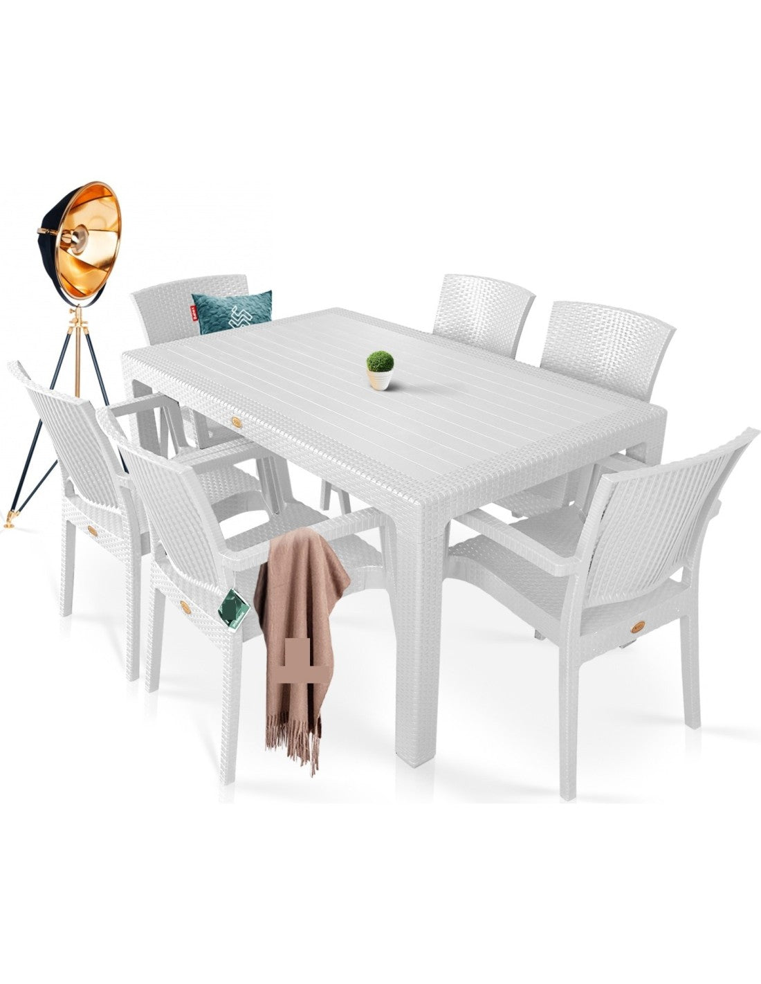 Mesa MIJAS, polipropileno marrom chocolate, 150 x 90 cms