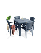 Mesa MIJAS, polipropileno antracite, 90 x 90 cms