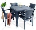 Mesa MIJAS, polipropileno cinza escuro, 90 x 90 cms