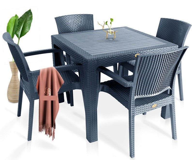 Mesa MIJAS, polipropileno cinza escuro, 90 x 90 cms