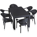 Mesa MIJAS, polipropileno marrom chocolate, 150 x 90 cms