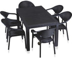 Mesa MIJAS, polipropileno preto, 150 x 90 cms