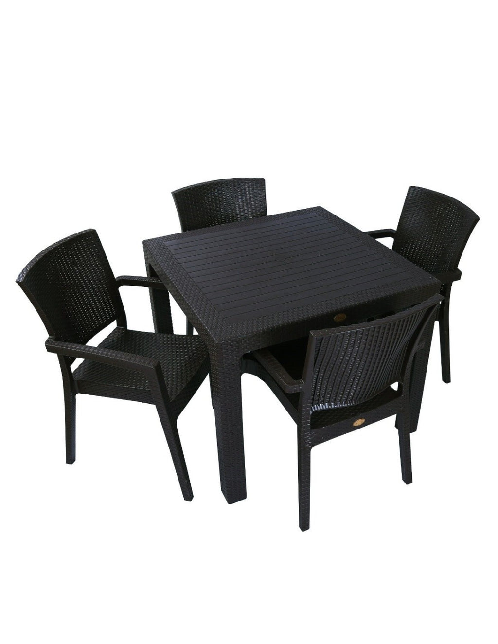 Mesa MIJAS, polipropileno preto, 90 x 90 cms
