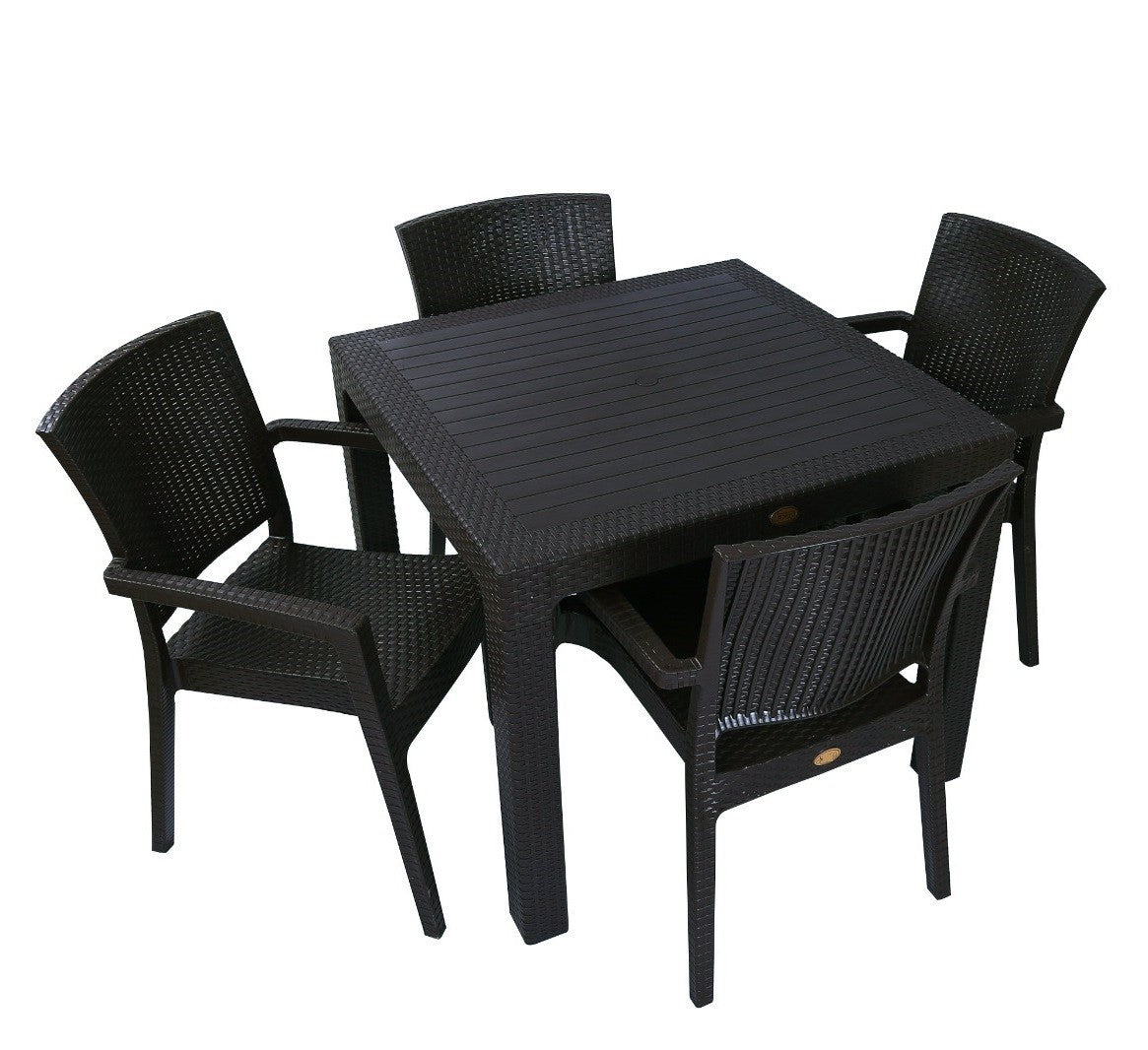 Mesa MIJAS, polipropileno preto, 90 x 90 cms