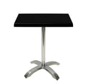 Mesa MILAN, alumínio, base de 72 cms e tampo de 60x60 cms. Cores à escolha, Tableros de 60x60 cms: WERZALIT SM - NEGRO 55