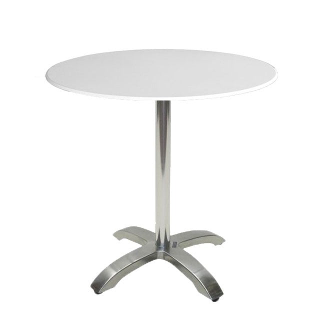 Mesa MILAN, alumínio, base de 72 cms e tampo de 70 cms de diâmetro. Cores à escolha, Tableros de 70 cms: WERZALIT SM - BLANCO 01