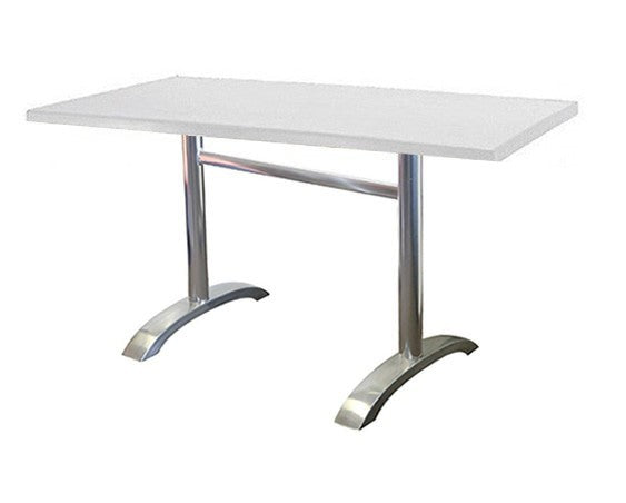 Mesa MILAN, base retangular, alumínio, tampo de mesa de 120x80 cms. Cores à escolha, Tableros 120x80 cms: WERZALIT SM - BRANCO 01