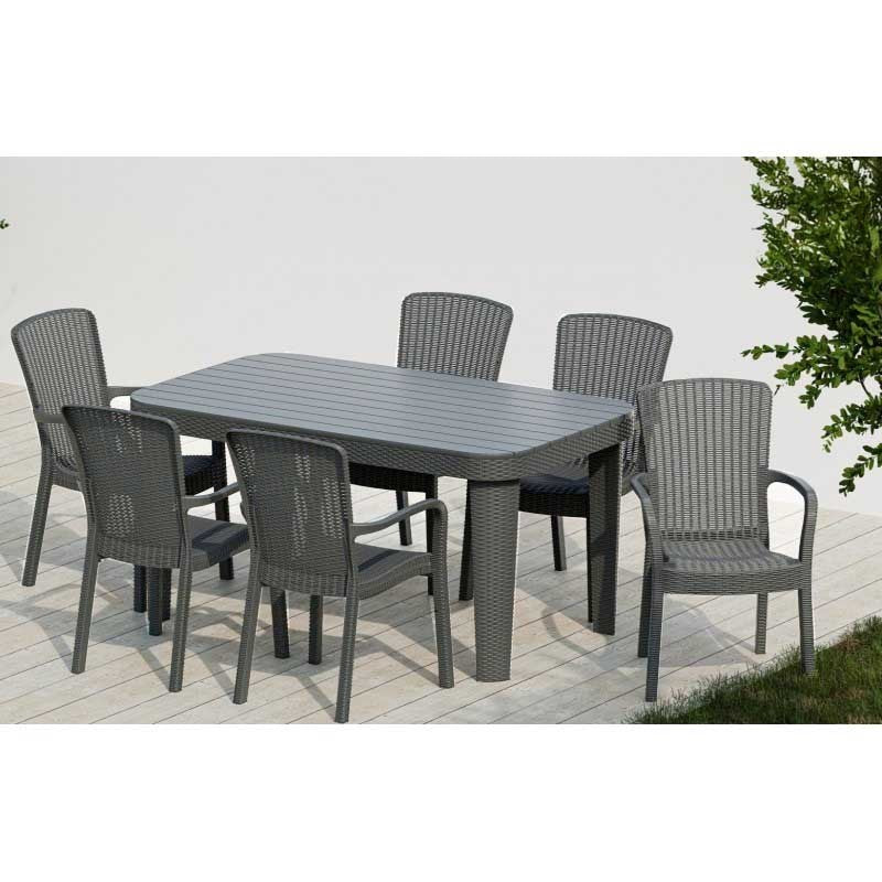 Mesa MOJÁCAR, polipropileno cinza, 150 x 90 cms