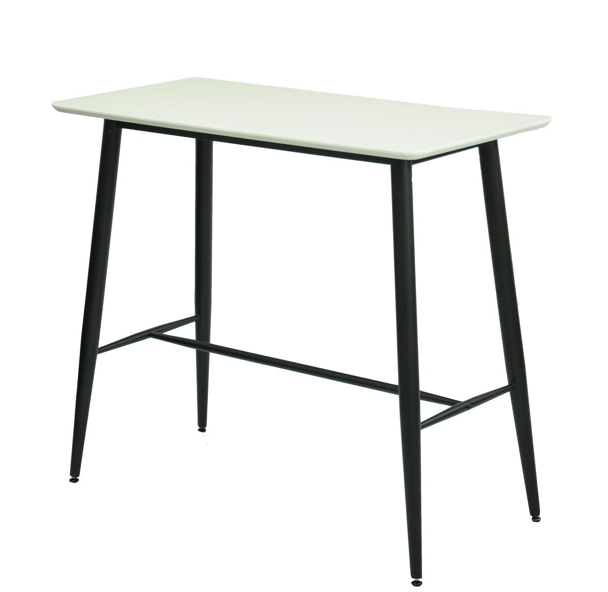 Mesa NITRA, alta, metal, tampo DM branco, 120 x 60 cms