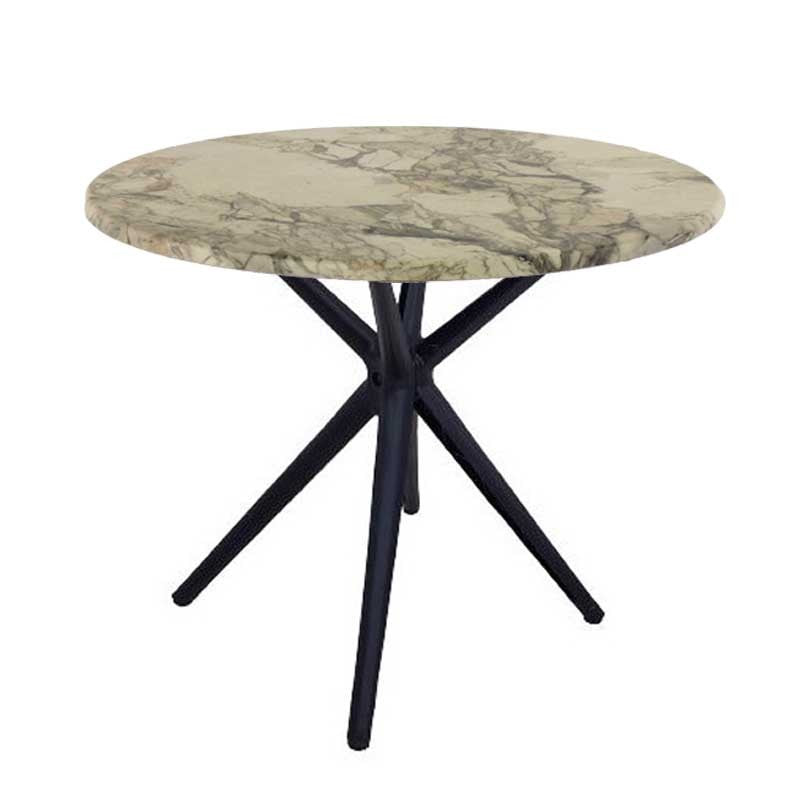 Mesa OASIS, preta, base de 72 cms e tampo de mesa de 60 cms de diâmetro. Cores à escolha, Tablero de 60 cms.: WERZALIT SM - MARBLE ALMERIA 209