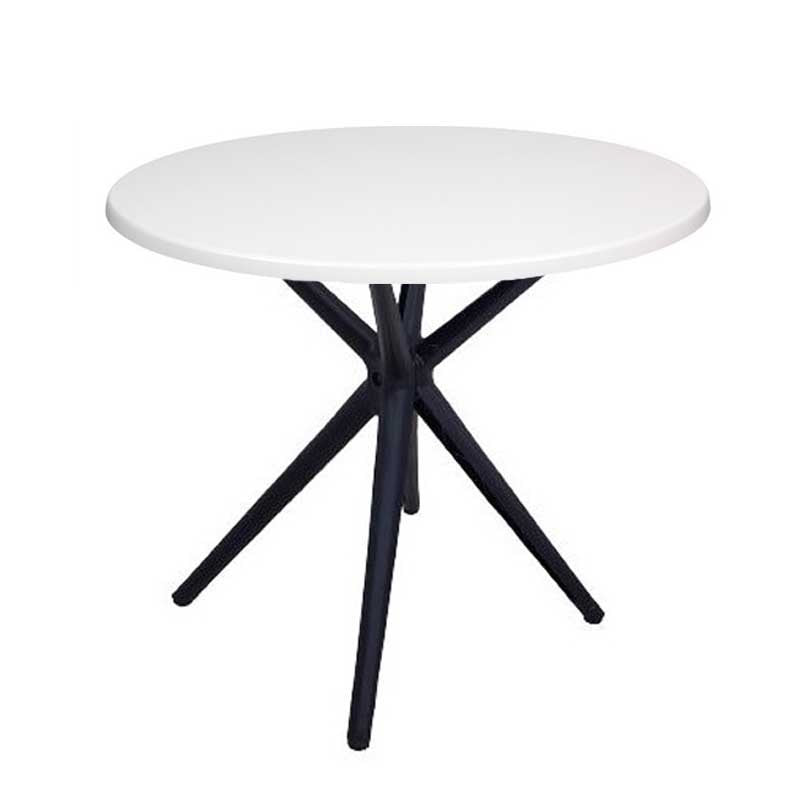 Mesa OASIS, preta, base de 72 cms e tampo de mesa de 70 cms de diâmetro. Cores à escolha, Tableros de 70 cms: WERZALIT SM - BLANCO 01