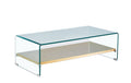 Mesa POITIERS, apoio, vidro, aço inoxidável, 110 x 55 cms