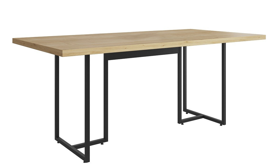 Mesa PRIME 40, metal preto, tampo MDP cor natural, 180 x 90 cms