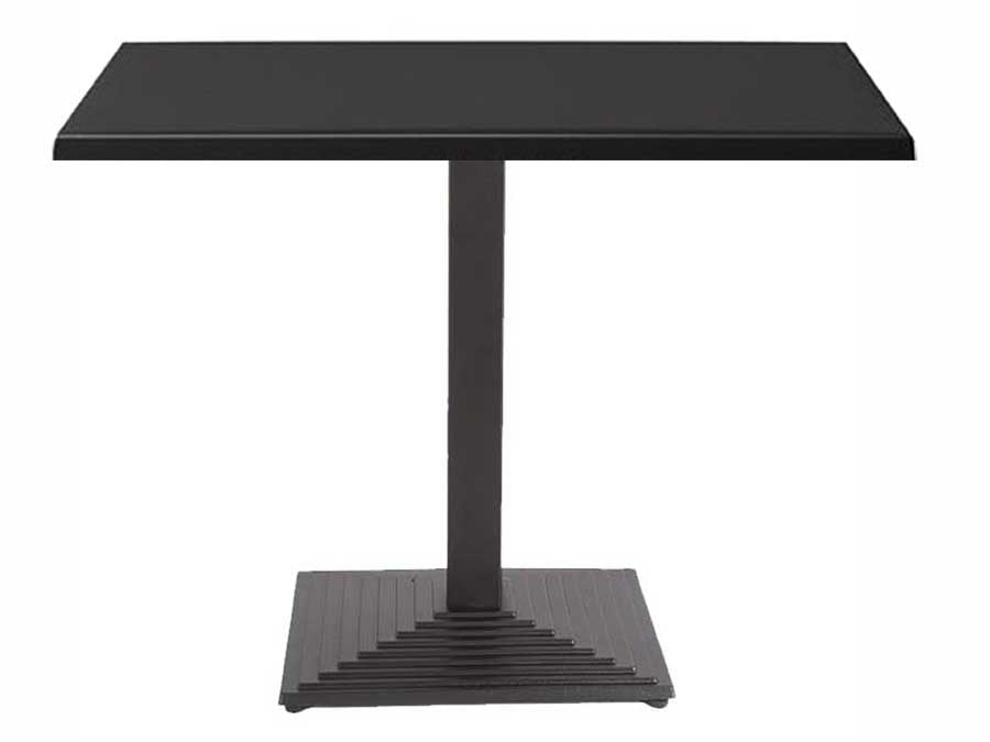 Mesa retangular TIBER, preta, base de 72 cms e tampo de mesa de 110x70 cms. Cores à escolha, Tableros 110x70 cms: WERZALIT SM - PRETO 55