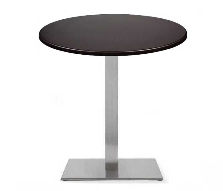 Mesa RHIN, aço inoxidável, base de 73 cms e tampo de 60 cms de diâmetro. Cores à escolha, Tablero de 60 cms.: WERZALIT SM - PRETO 55
