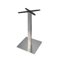Mesa RHIN, aço inoxidável, base de 73 cms e tampo de 60x60 cms. Cores à escolha, Tableros de 60x60 cms: WERZALIT SM - MARRÓN OXIDO 223