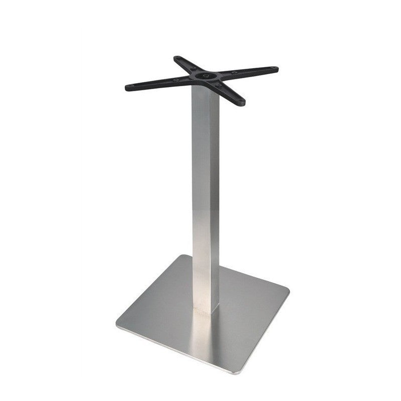 Mesa RHIN, aço inoxidável, base de 73 cms e tampo de 60x60 cms. Cores à escolha, Tableros de 60x60 cms: WERZALIT SM - MARRÓN OXIDO 223