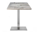 Mesa RHIN, aço inoxidável, base de 73 cms e tampo de 60x60 cms. Cores à escolha, Tableros de 60x60 cms: WER-FANTASY, WHITE BLOCK 7537